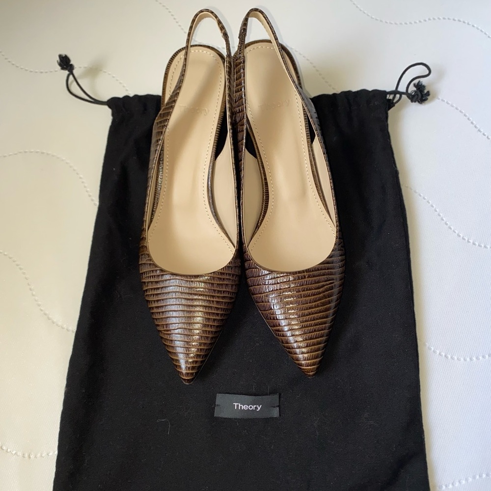 Theory Slingback Kitten Heels